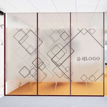 石斑鱼定制个性办公室玻璃贴纸商业公司隔断玻璃对开门玻璃贴膜b款