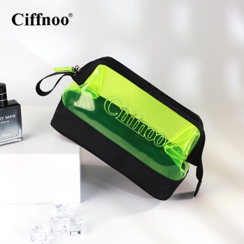琪斐诺（Ciffnoo） 便携洗漱包男士出差大容量旅行收纳包防水防冻透明化妆包 CFN0145 黑色 单层