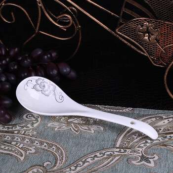 陶瓷勺家用汤勺餐馆瓷勺汤匙大号长柄粥勺稀饭勺舀汤勺 简爱大勺1个