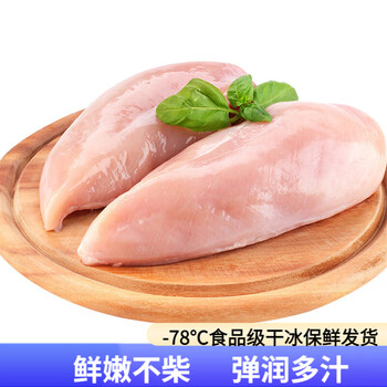 粒司鸡胸肉新鲜冷冻去皮鸡大胸半成品轻食健身生鲜鸡肉食材批1袋装4斤