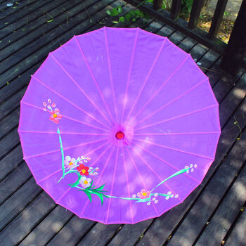 夏日焕新古风绸布舞蹈伞舞台演出摄影油旗袍走秀汉服女背景装饰道具伞