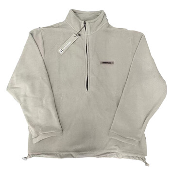 essentials复线半拉链摇粒绒卫衣男女潮牌高街fog羊羔毛夹克外套 灰色