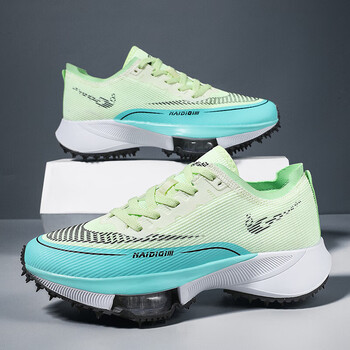 安誻马拉松跑步鞋男轻气垫全碳板跑鞋减震竞速体育生训练运 浅绿 气垫