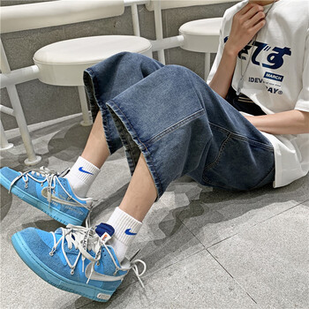 初中生夏季七分裤男生牛仔短裤港风宽松青少年潮流百搭ins直筒阔腿