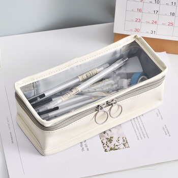 萌之瑶2022新款透明方形笔袋ins风大容量初高中生小学生日系考试文具