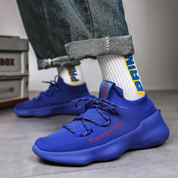 claw money鲨鱼尾飞织鞋梵斯椰子鞋休闲运动潮鞋 蓝色 39