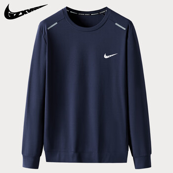 耐克(nike) 耐克(nike) 长袖t恤男厚实宽松纯色白色春秋卫衣男士日系