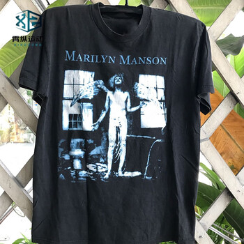 狮奥利兴玛丽莲曼森短袖marilynmanson美潮炸街chic摇滚男女宽松百搭