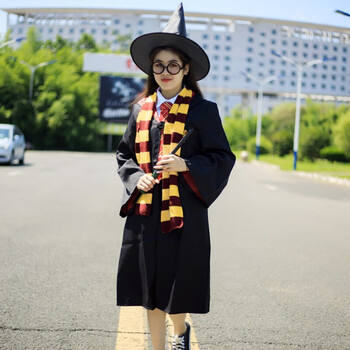 万圣节衣服魔杖全套儿童法袍披风斗篷周边衣服cosplay 赫奇帕奇七件套