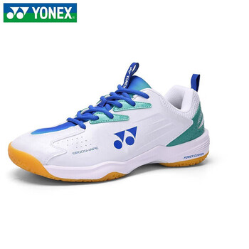 yonex尤尼克斯羽毛球鞋yy缓冲透气训练男女宽版shb460wcr白蓝41码白蓝