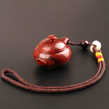 宾昔印度小叶紫檀把把壶手把件小茶壶挂件文玩图片色