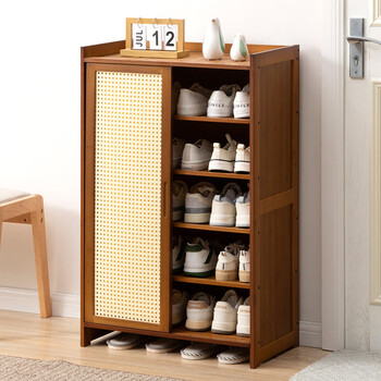楠木日记门口进门简易鞋柜落地收纳玄关隔断柜子现代轻奢鞋架入户多