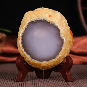 天御阁巴西水胆玛瑙原石摆件雕刻手把件招财水晶聚宝盆摆设工艺品家居