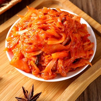 延边朝鲜辣白菜虾油小菜特产腌制泡菜酸辣口味308gx2袋2袋x308克辣