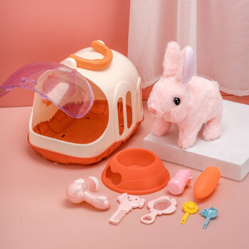 饰鹿熊可爱毛绒电动小兔子儿童玩具仿真兔子会走会动会叫宝宝男女孩