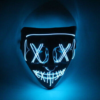 赛博朋克面具全脸帅气男化妆舞会恐怖科幻万圣节鬼脸发光酷头套赛博