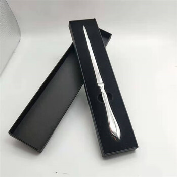 欧式拆信刀 贵族开信刀复古宣纸刀金属拆信封刀开信器裁纸 银色 镜面