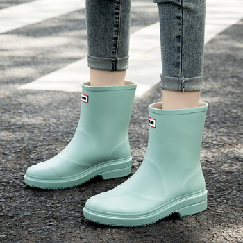 回力(warrior)回力雨鞋女时尚女士中筒雨靴水鞋胶鞋水靴 8023绿色 37