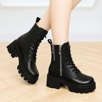 鞋靴>时尚女鞋>女靴>女士马丁靴>abnikece>abnikece牛皮短靴女2022年