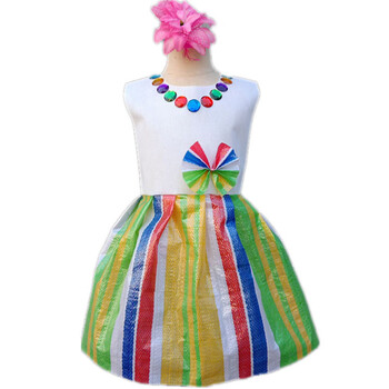 男童儿童环保时装秀幼儿园表演男女孩走秀衣服装亲子手工自制diy材料