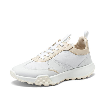 爱步ecco运动鞋女阿甘鞋休闲鞋情侣小白鞋老爹鞋复古跑鞋211713白色石