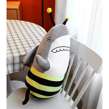 ikea宜家鲨鱼抱枕啊呜鲨鱼鲨鱼蜜蜂公仔鲨bee玩偶小鲨臂抱枕恶搞毛鲨