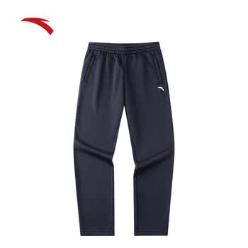 安踏奥特莱斯加绒加厚运动裤针织男裤子秋季保暖收口休闲裤束脚裤