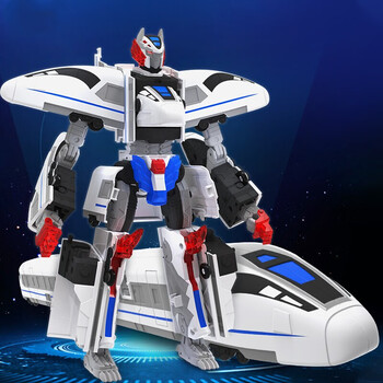 火车玩具复兴号和谐号 高铁动车组套装仿真模型单二三合体变形机器人