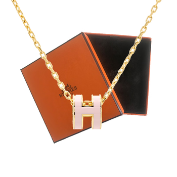 爱马仕hermes全新hermes爱马仕女士项链minipoph吊坠爱马仕h项链多色