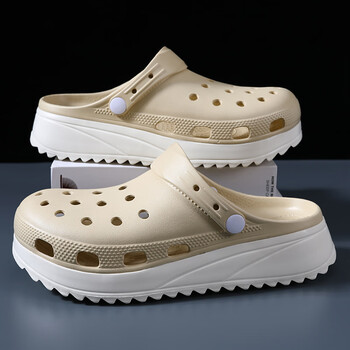 洞洞鞋男厚底增高2022夏季新款户外沙滩软底踩屎感透气外穿凉拖鞋仓梵