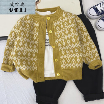 喃卟鹿儿童毛衣男童针织衫外套春秋款男孩开衫小童上衣婴儿洋气宝宝