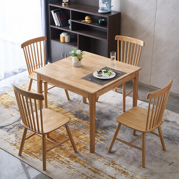 加厚全实木餐桌椅组合正方形纯实木80x80小户型西餐桌小方桌饭桌单桌