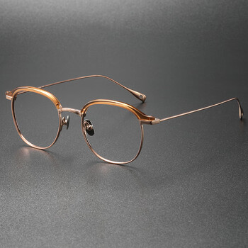 复古纯钛 板材近视眼镜框/男士通用款/进口镜片4.
