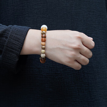 lomuee高档十八菩提子多宝手串男女天然原籽配饰金刚星月凤眼文玩佛珠