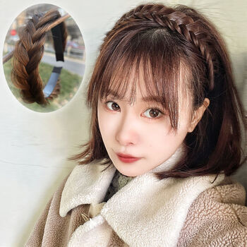 贝丽丝鱼骨辫假发增高颅顶发箍麻花辫子头箍网红编发带防滑盘发神器