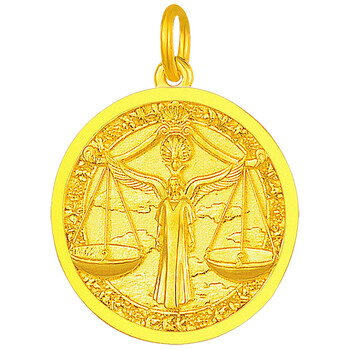 黄金十二星座狮子白羊双子水瓶摩羯天秤双鱼吊坠生日礼物 【天秤座】