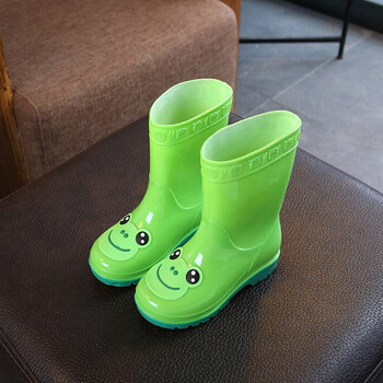 儿童雨鞋3-9岁幼儿水鞋男女童两用宝宝套鞋孩雨靴四季胶鞋 1755绿色