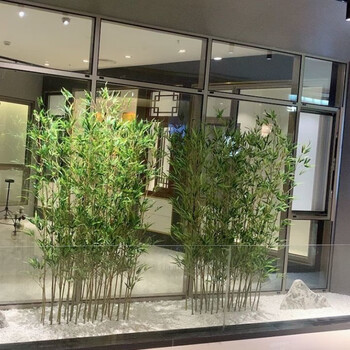 仿真竹子室内酒店装饰加密细水带稍景观竹塑料假竹子隔断屏风 细水竹