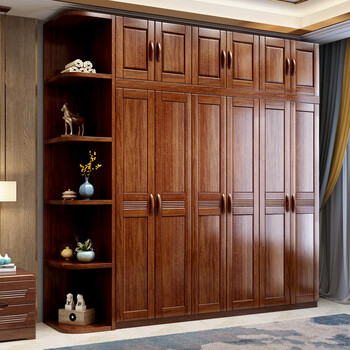 【轻奢高端】实木衣柜全实木实木衣柜家用卧室柜子全实木推拉门衣橱