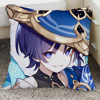 快活猪刻晴抱枕污 原神二次元玩偶甘雨心海胡桃可莉雷电双面定制靠枕