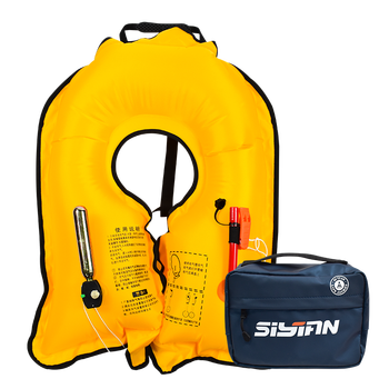 大人儿童浮力背心紧急户外装备救生圈汽车防溺水3秒自救求生衣藏青色