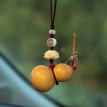 博紫适用于朴房天然葫芦汽车后视镜挂件车内饰品男女创意车载吊坠装饰
