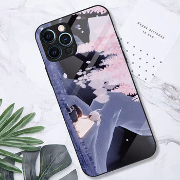 优束适用适配vivoiqoo11光遇玻璃手机壳白鸟oppoa96樱花姑姑花环华为