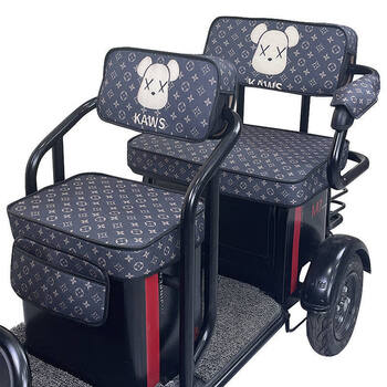 雅迪爱玛金彭小鸟电动三轮车坐垫套卡通印花防晒座套四季通用垫熊