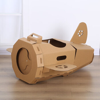 &国庆节儿童纸板玩具纸箱坦克车大飞机diy手工制作模型纸汽车大型
