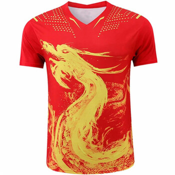 马龙张继科同款2022龙服男女短袖乒乓球服套装速干马龙国家队比赛队服