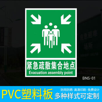 唯誠緊急疏散集合點消防疏散指示標誌應急避難場所地下防空洞標識標誌