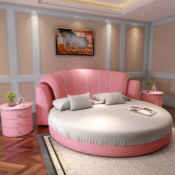 多功能情侣床简约现代双人床婚床公主床酒宾馆主题圆 1080r是裸床价格
