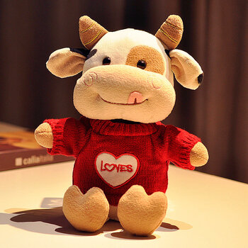 花样乐迪小牛玩偶牛年吉祥物毛绒玩具牛公仔可爱生肖牛2021年本命年