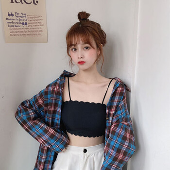 蜜丹丽新品冰丝裹胸抹胸内衣女学生韩版初中生薄款打底吊带背心女内搭